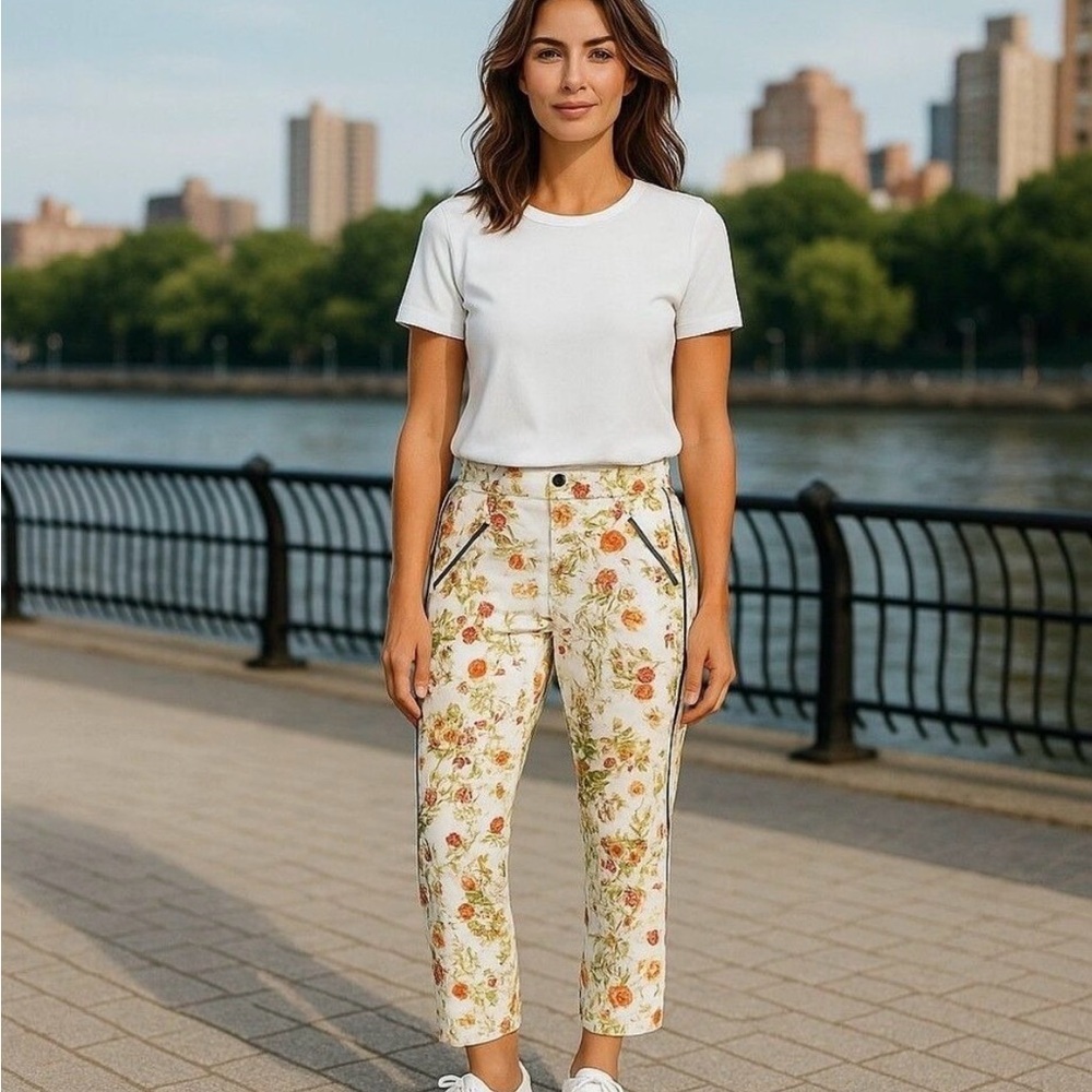 Alice in Wonderland Sz 14 Colleen Atwood Pants Mid Rise Cropped Cotton/Spandex